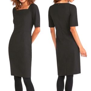 ANN TAYLOR The Square Neck Black Sheath Dress In
Seasonless Stretch NWT